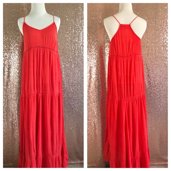 H&M Dresses & Skirts - H&M coral orange flowy maxi dress